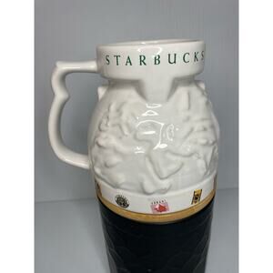 Vintage Starbucks Coffee Around the World Earth 3D Globe Travel Mug Cup 90's